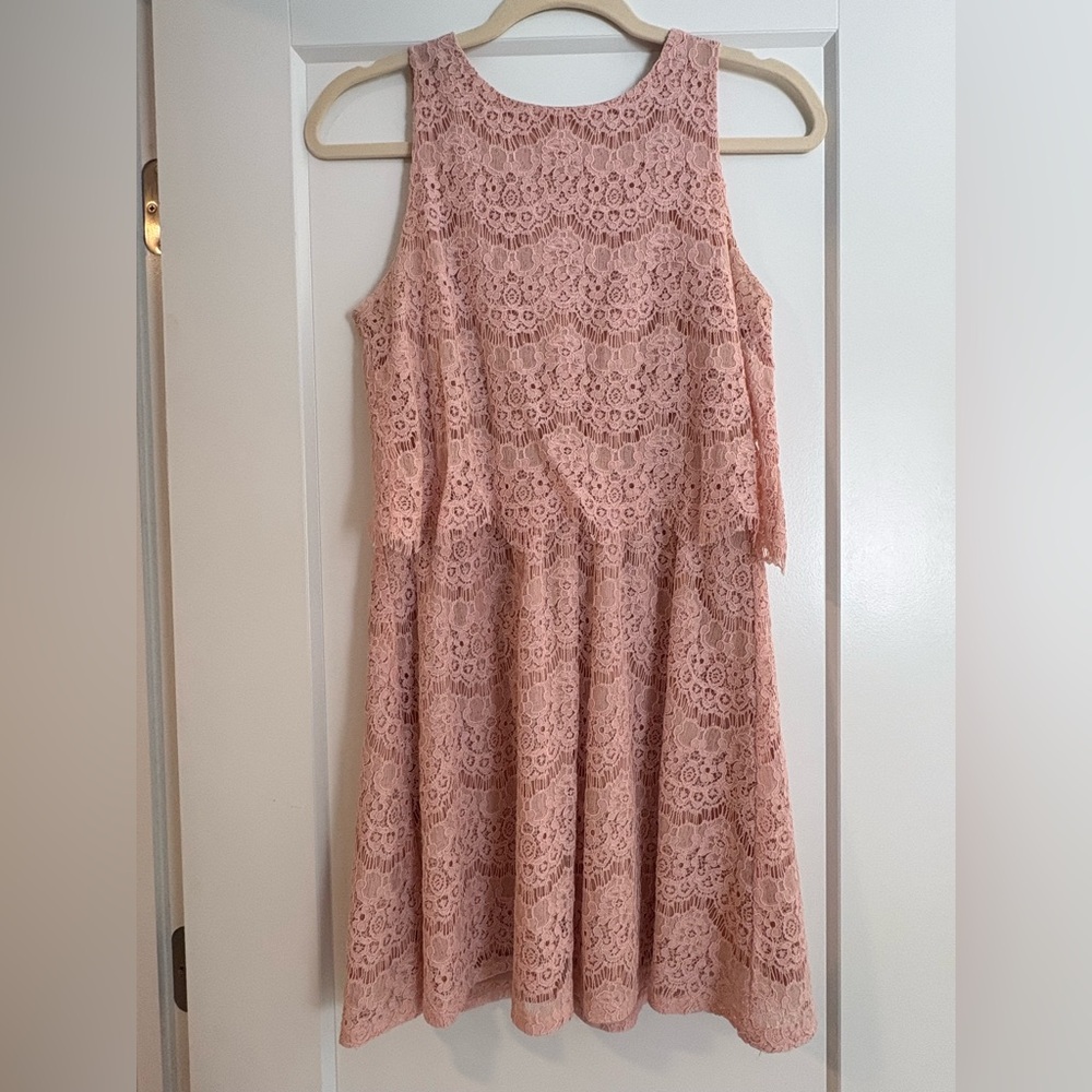 Monteau Blush Lace Detail Top